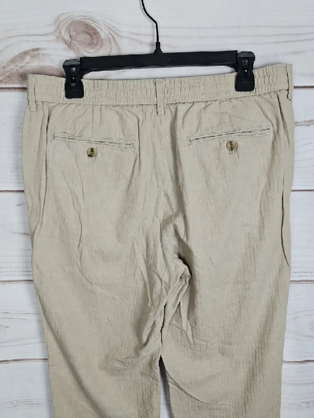 Banana Republic Slim Fit Linen Blend Pants Men's 33x34 Tan/Khaki